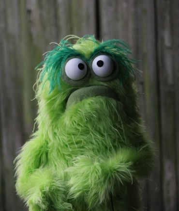 little green monster puppet