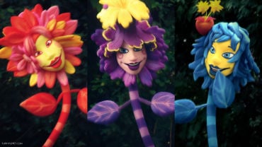 Flower puppets (foam sculptures)