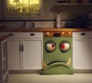 Dishwasher puppet with animatronic eyes