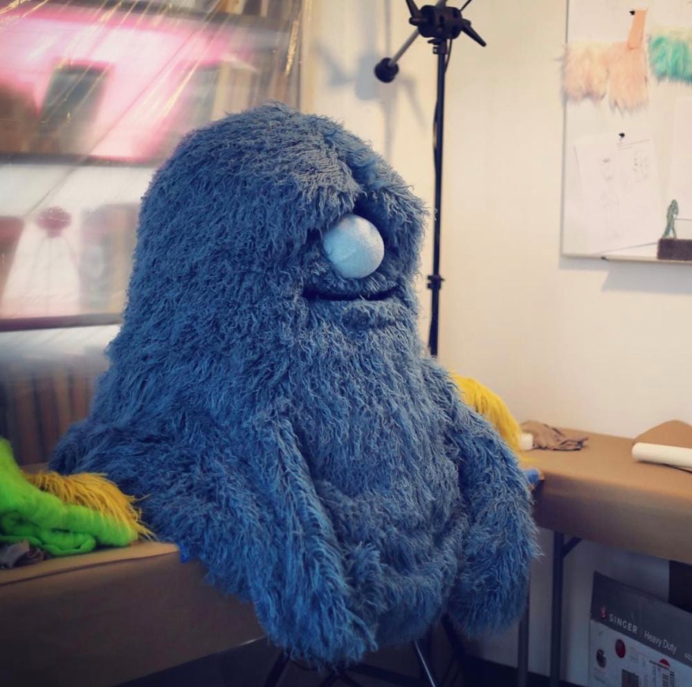 Huge monster puppet design, as it is being fabricated in Brooklyn, NY