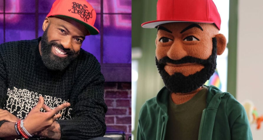 Desus Nice and a custom look alike puppet made for him in his likeness