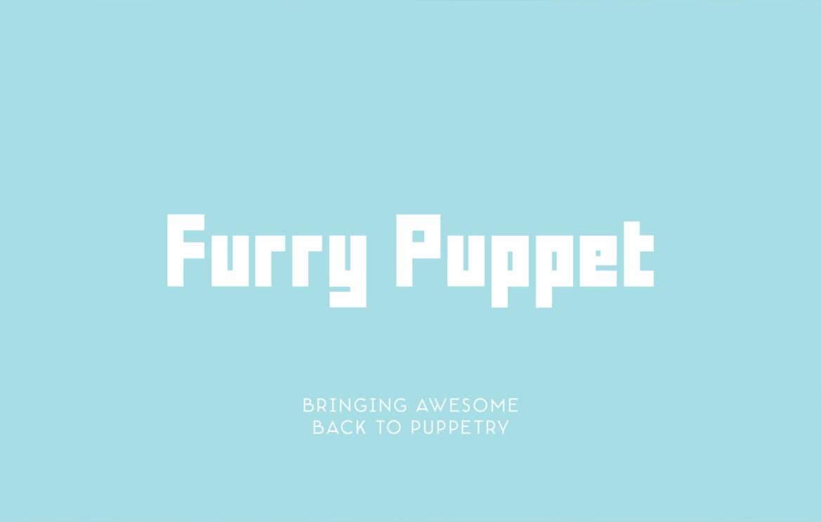Furry Puppet Studio 로고와 슬로건 '인형극에 멋짐을 되찾아주다'